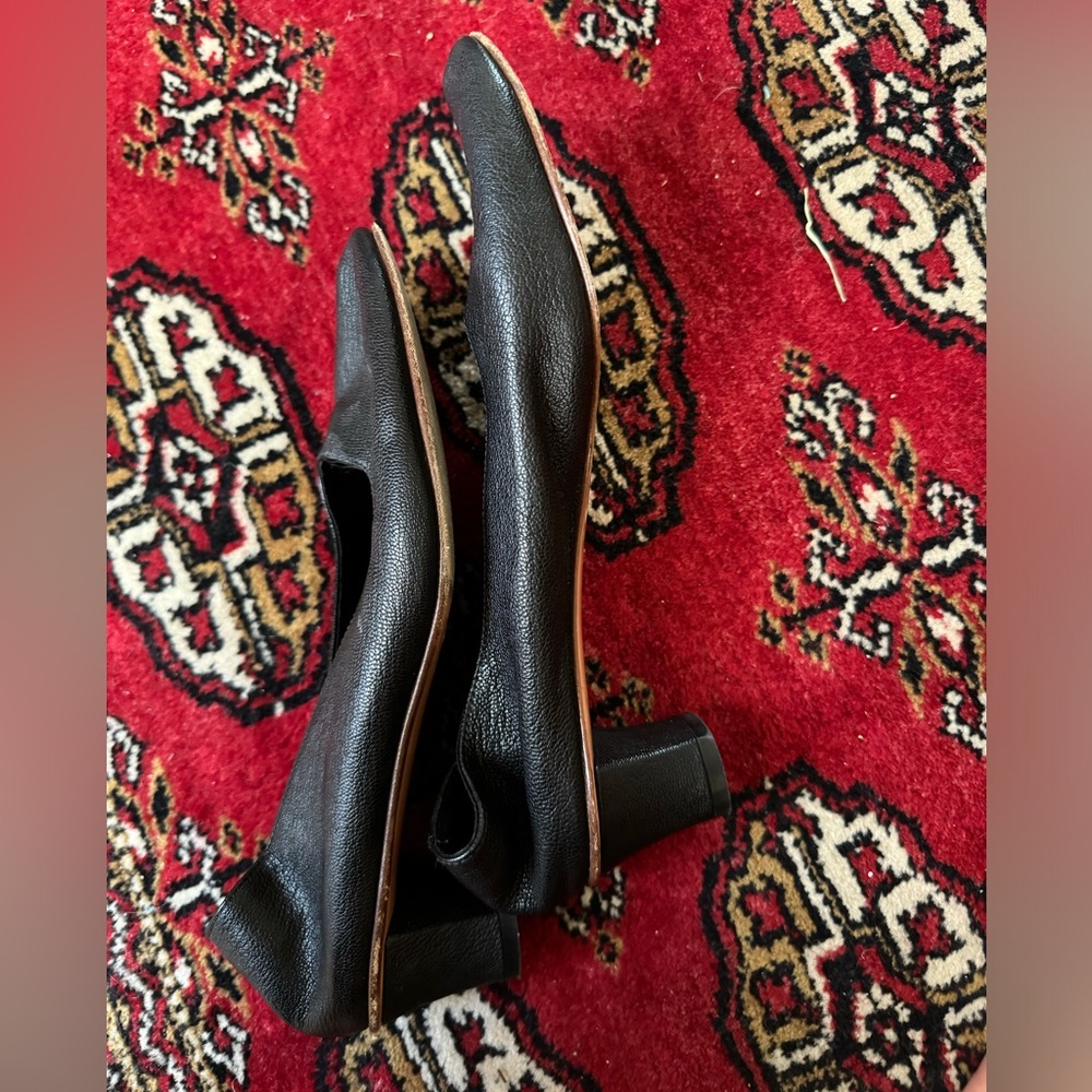 Martiniano Black High Glove Shoes Low Heel SZ 37/7